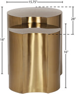 Dimple 2 Piece Modular Nesting End Table Gold from Meridian - Luna Furniture