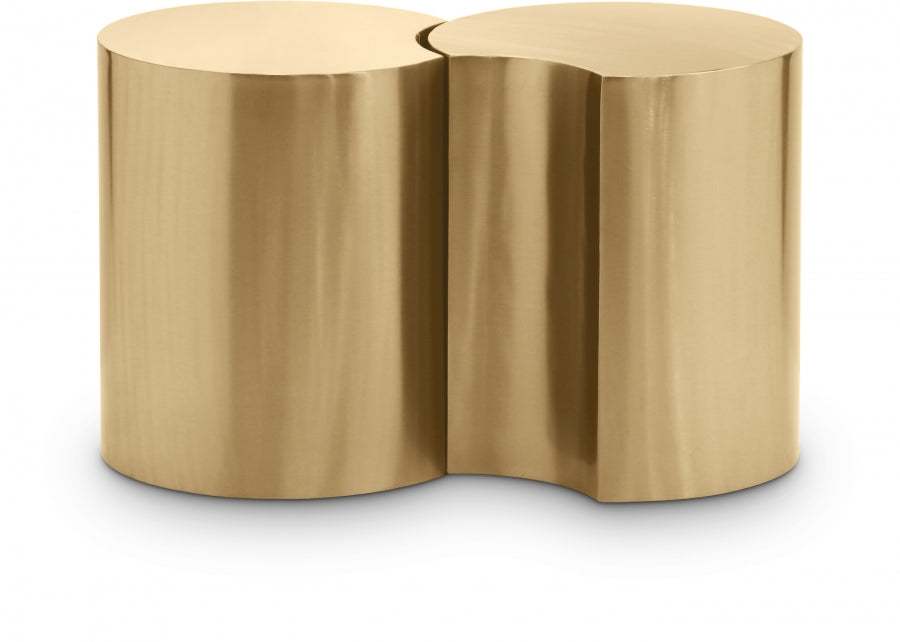 Dimple 2 Piece Modular Nesting End Table Gold from Meridian - Luna Furniture