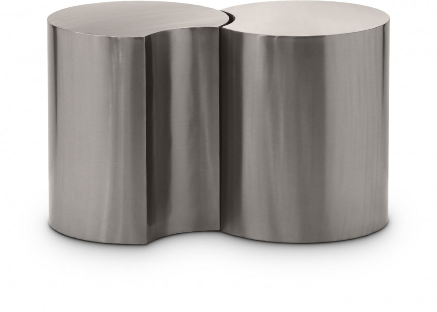 Dimple 2 Piece Modular Nesting End Table Silver from Meridian - Luna Furniture