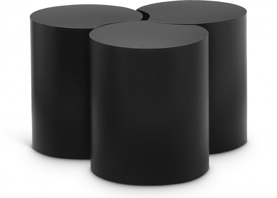 Dimple 3 Piece Modular Nesting Coffee Table Black from Meridian - Luna Furniture