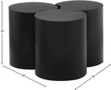 Dimple 3 Piece Modular Nesting Coffee Table Black from Meridian - Luna Furniture