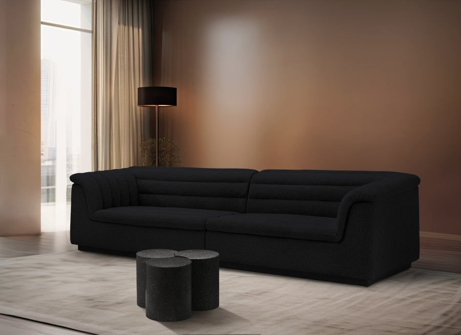 Dimple 3 Piece Modular Nesting Coffee Table Black from Meridian - Luna Furniture