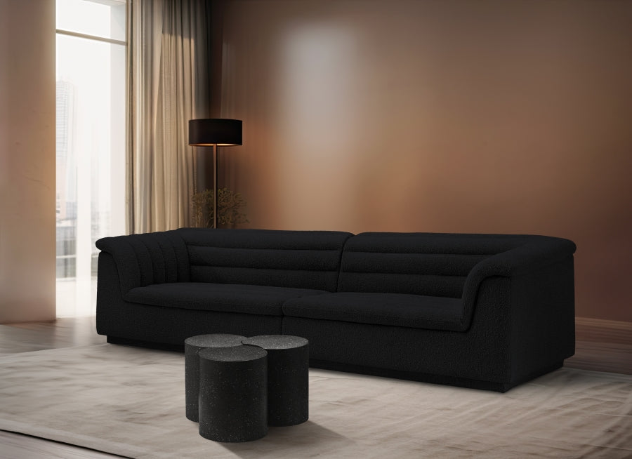 Dimple 3 Piece Modular Nesting Coffee Table Black from Meridian - Luna Furniture