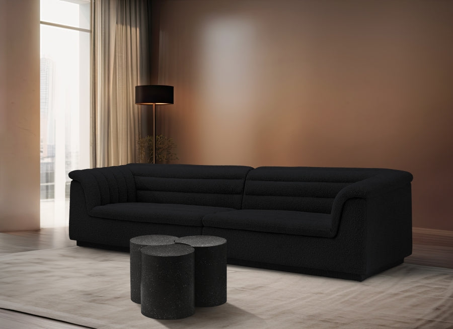 Dimple 3 Piece Modular Nesting Coffee Table Black from Meridian - Luna Furniture