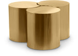 Dimple 3 Piece Modular Nesting Coffee Table Gold from Meridian - Luna Furniture