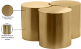 Dimple 3 Piece Modular Nesting Coffee Table Gold from Meridian - Luna Furniture