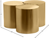 Dimple 3 Piece Modular Nesting Coffee Table Gold from Meridian - Luna Furniture