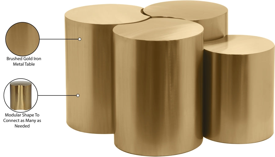 Dimple 4 Piece Modular Nesting Coffee Table Gold from Meridian - Luna Furniture