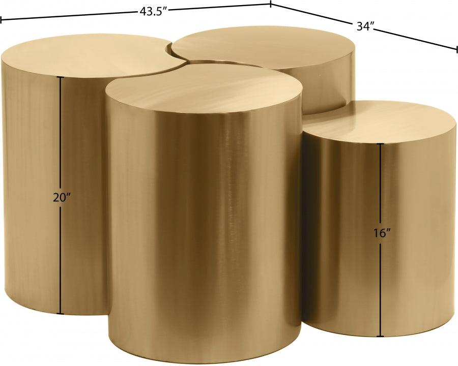 Dimple 4 Piece Modular Nesting Coffee Table Gold from Meridian - Luna Furniture