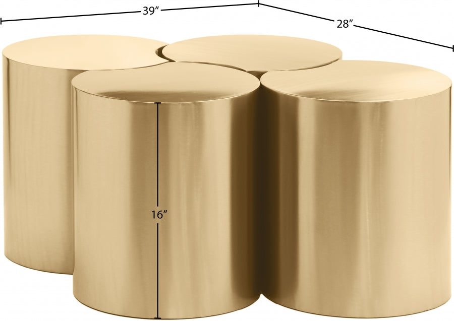 Dimple 4 Piece Modular Nesting Coffee Table Gold from Meridian - Luna Furniture