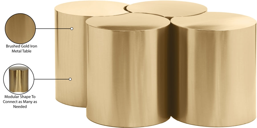 Dimple 4 Piece Modular Nesting Coffee Table Gold from Meridian - Luna Furniture