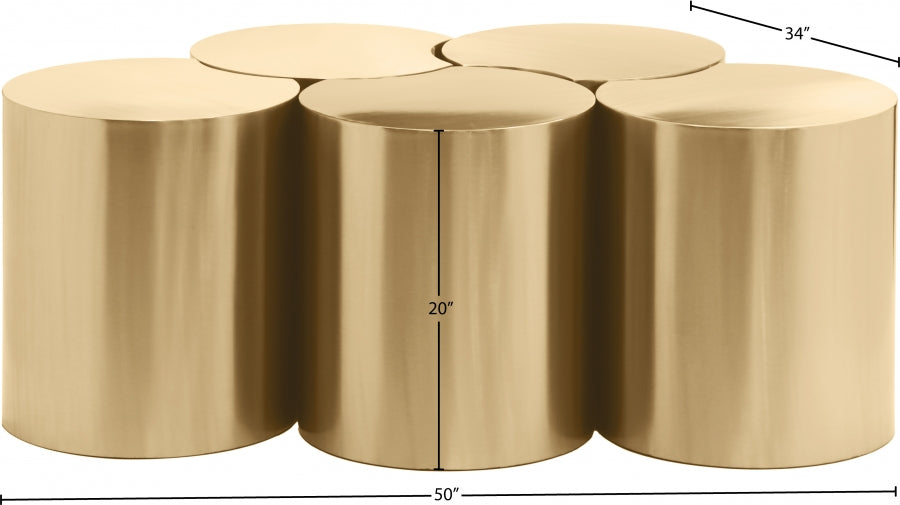 Dimple 5 Piece Modular Nesting Coffee Table Gold from Meridian - Luna Furniture