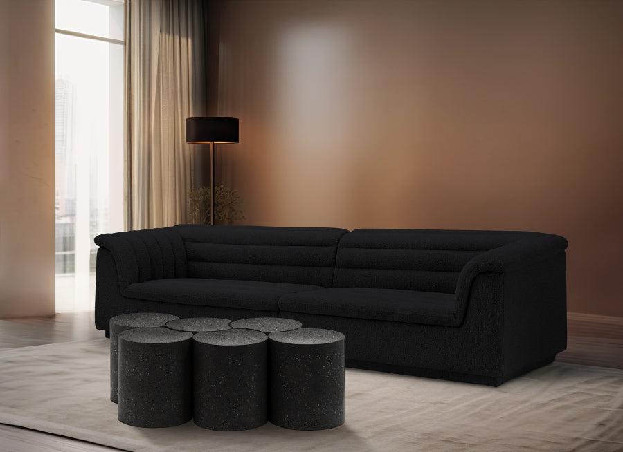 Dimple 6 Piece Modular Nesting Coffee Table Black from Meridian - Luna Furniture