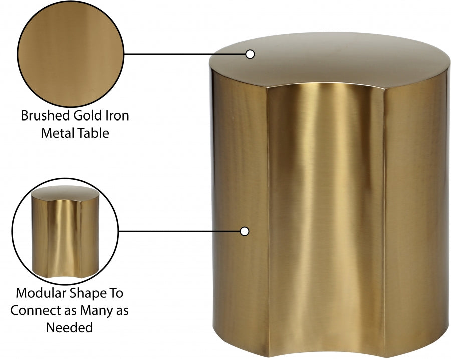 Dimple End Table Gold from Meridian - Luna Furniture