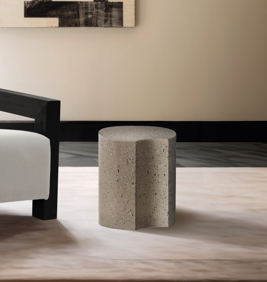 Dimple End Table Taupe from Meridian - Luna Furniture