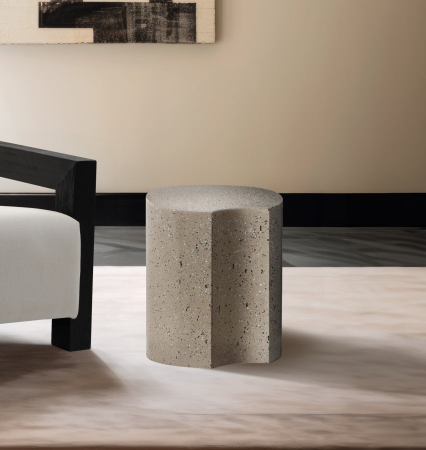 Dimple End Table Taupe from Meridian - Luna Furniture