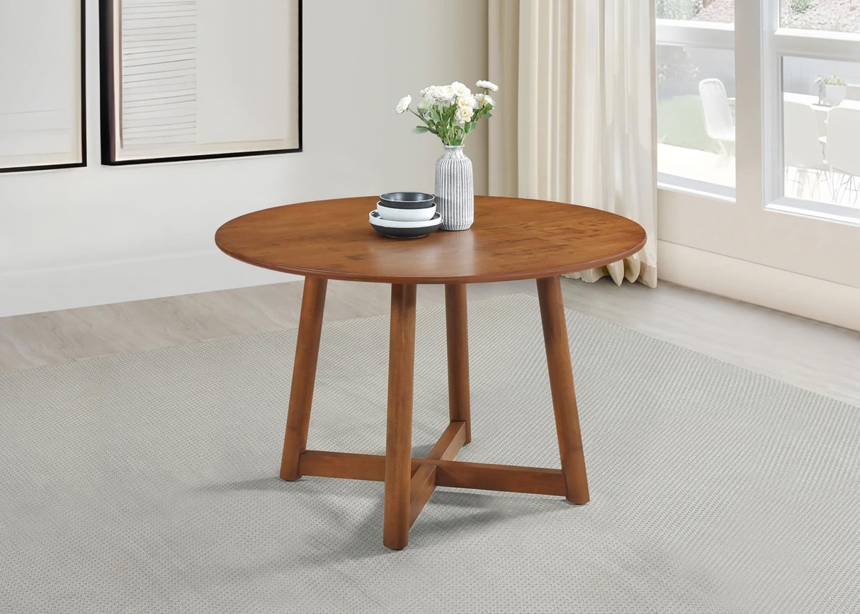 Dinah Round Solid Wood Dining Table Walnut from Coaster - Luna Furniture