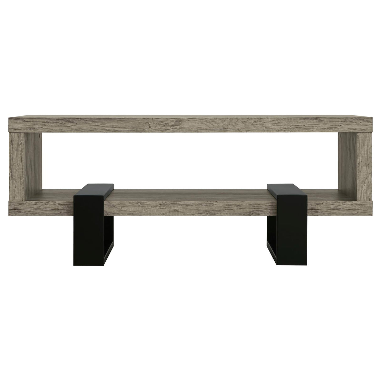 Dinard Gray Driftwood Coffee Table with Shelf from Coaster - Luna Furniture