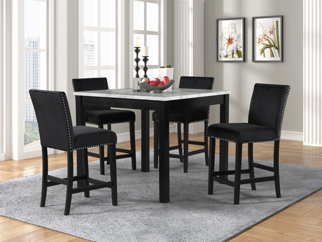 Dior Black 5-Piece Counter Height Set -  Happy Homes - Luna Furniture