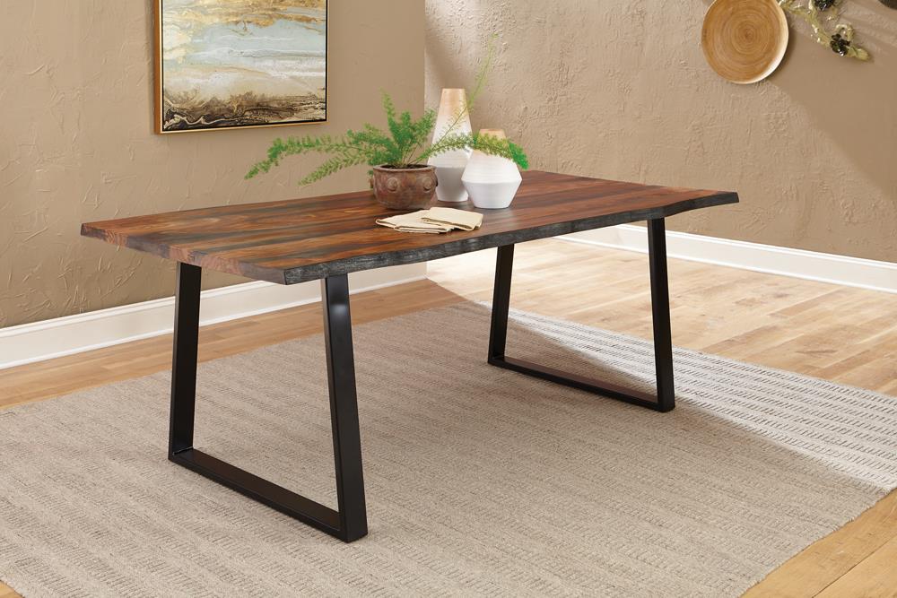 Ditman Gray Sheesham/Black Live Edge Dining Table from Coaster - Luna Furniture