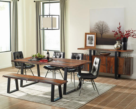 Ditman Live Edge Dining Table Grey Sheesham and Black - 110181 - Luna Furniture