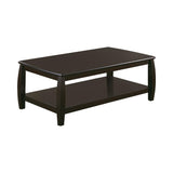 Dixon Espresso Rectangular Coffee Table with Lower Shelf from Coaster - Luna Furniture