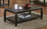 Dixon Espresso Rectangular Coffee Table with Lower Shelf from Coaster - Luna Furniture