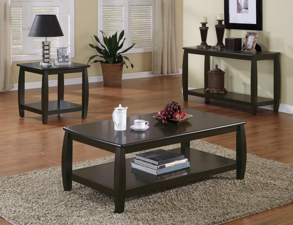 Dixon Espresso Rectangular Coffee Table with Lower Shelf from Coaster - Luna Furniture