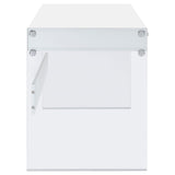 Dobrev Glossy White/Clear 2-Drawer Writing Desk from Coaster - Luna Furniture