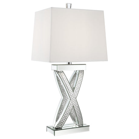 Dominick Table Lamp with Rectange Shade White/Mirror from Coaster - Luna Furniture