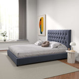 Donald Upholstered Platform Bed King / Cognac - AFC00510 - Luna Furniture