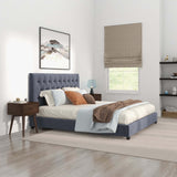 Donald Upholstered Platform Bed Queen / Cognac - AFC00532 - Luna Furniture