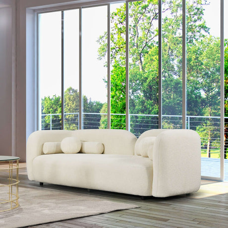 Donna Japandi Style Boucle Sofa Ivory - AFC00488 - Luna Furniture