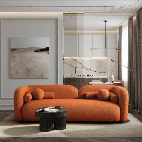 Donna Japandi Style Boucle Sofa Orange - AFC00487 - Luna Furniture