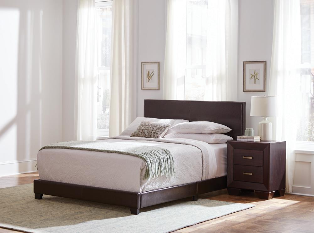 Dorian Upholstered Queen Bed Brown from Coaster - Luna Furniture