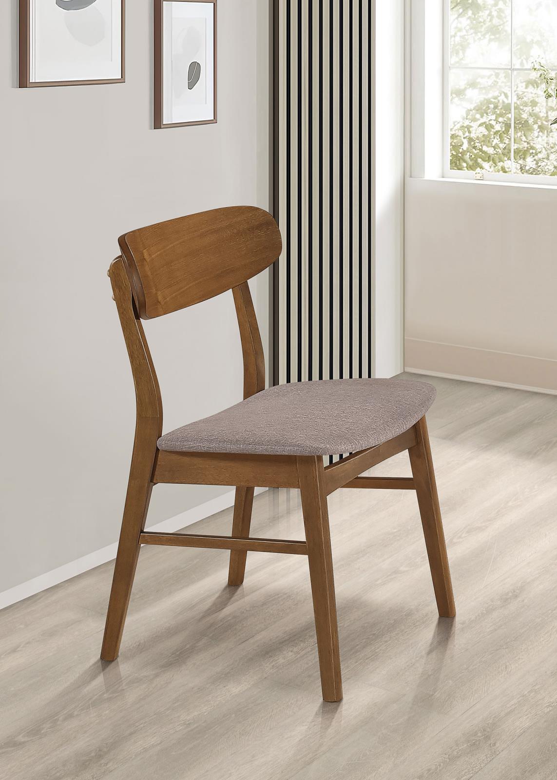 Dortch Dining Side Chair Walnut and Brown (Set of 2) from Coaster - Luna Furniture