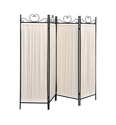 Dove 4-Panel Folding Screen Beige/Black from Coaster - Luna Furniture