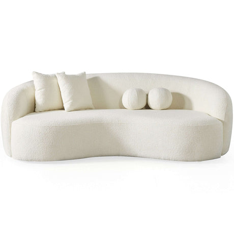 Drake Japandi Style Curvy Boucle Sofa Ivory - AFC00451 - Luna Furniture