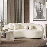 Drake Japandi Style Curvy Boucle Sofa Ivory - AFC00451 - Luna Furniture