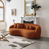 Drake Japandi Style Curvy Boucle Sofa Orange - AFC00485 - Luna Furniture