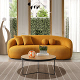 Drake Japandi Style Curvy Boucle Sofa Orange - AFC00485 - Luna Furniture