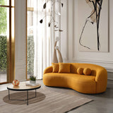 Drake Japandi Style Curvy Boucle Sofa Orange - AFC00485 - Luna Furniture