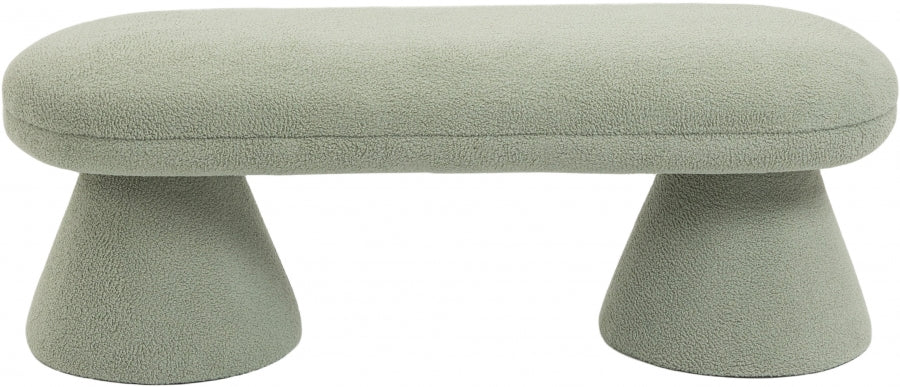 Drum Faux Shearling Teddy Fabric Bench Mint from Meridian - Luna Furniture