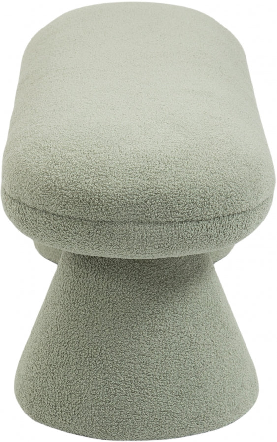 Drum Faux Shearling Teddy Fabric Bench Mint from Meridian - Luna Furniture