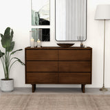 Dubrovnik Mid Century Modern Walnut Dresser With 6 Drawers - AFC01825 - Luna Furniture