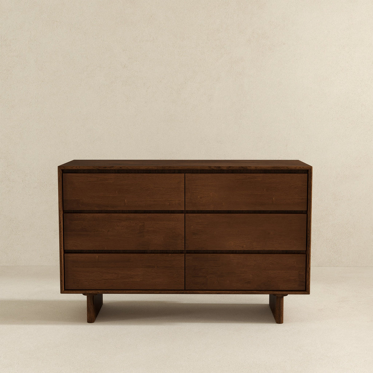 Dubrovnik Mid Century Modern Walnut Dresser With 6 Drawers - AFC01825 - Luna Furniture