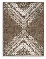 Dunsler Brown/Cream 5' x 7' Rug from Ashley - Luna Furniture