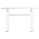 Dyer Rectangular Glass Top Sofa Table With Shelf White from Coaster - Luna Furniture