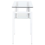 Dyer Rectangular Glass Top Sofa Table With Shelf White from Coaster - Luna Furniture