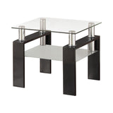 Dyer Tempered Glass End Table with Shelf Black from Coaster - Luna Furniture